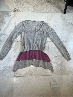 🩷 FTC 🩷 Heather Gray V-Neck Cashmere & Silk Sweater Sz Medium